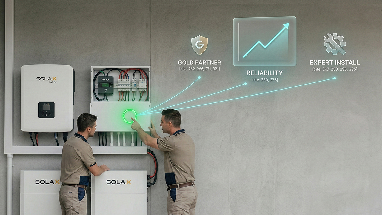 Platinum tier SolaX approved installers performing a high-speed warranty replacement.