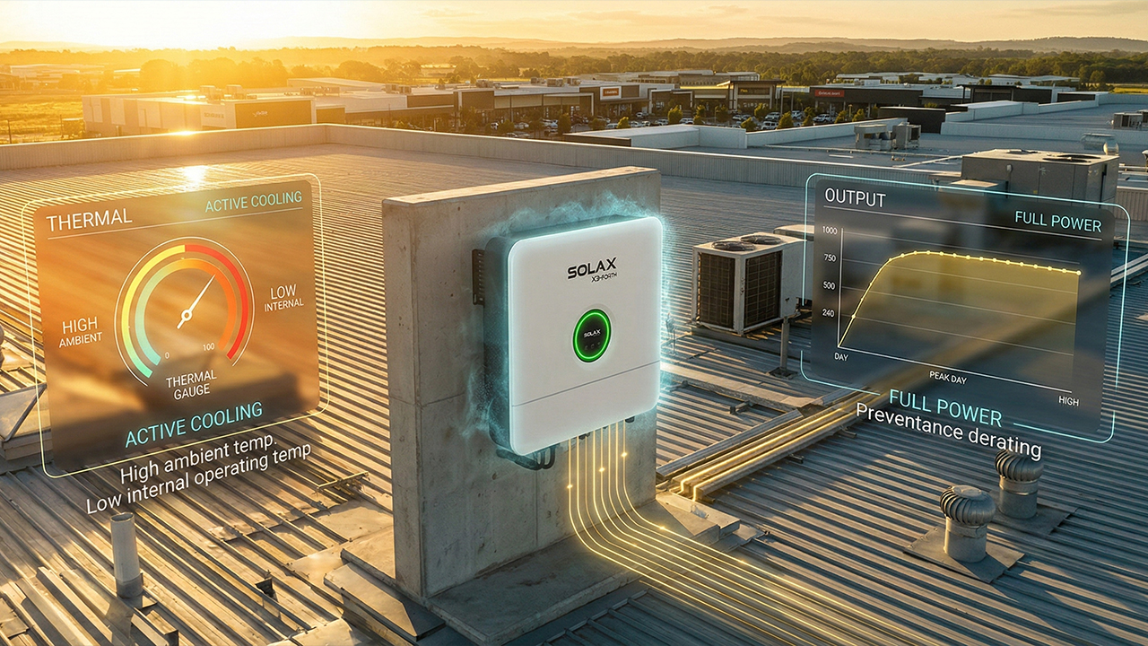 SolaX X3-Forth active cooling for SolaX Solutions Queensland Retail Centre.