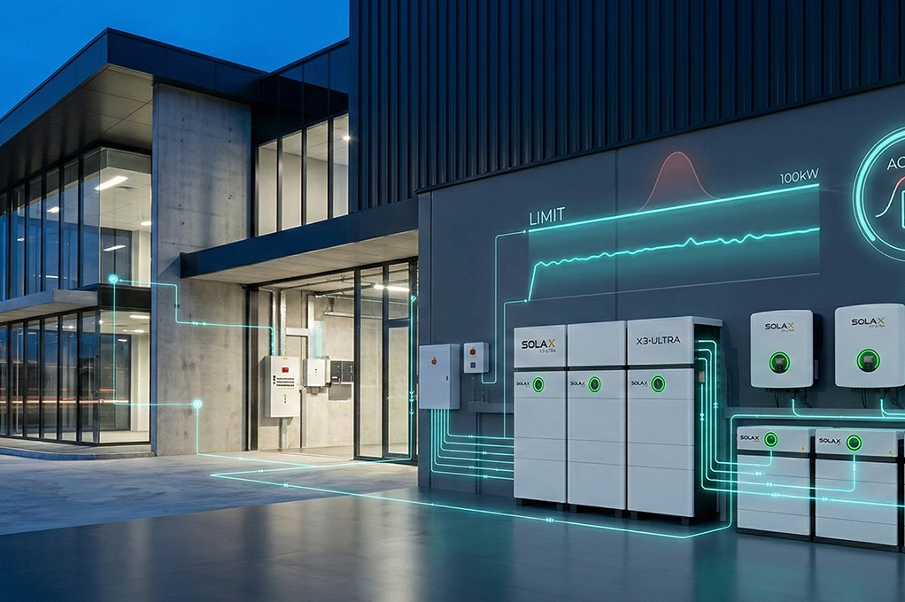 SolaX battery system reducing a demand charge on a commercial power bill.