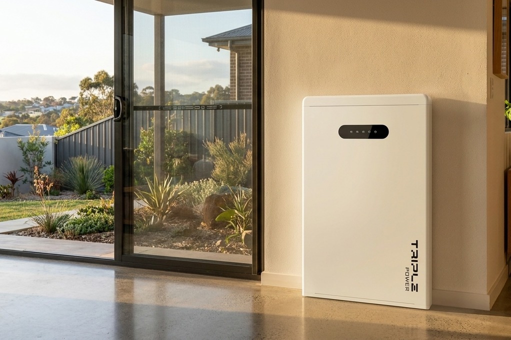 SolaX T-BAT H 5.8 V3 battery installed in a suburban Western Sydney interior home wall