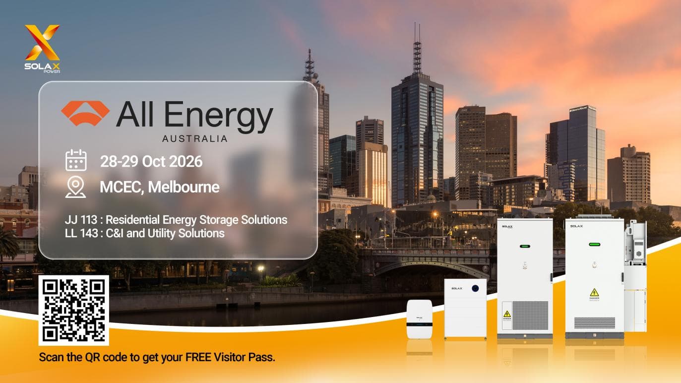 SolaX at All Energy Australia 2026 in Melbourne